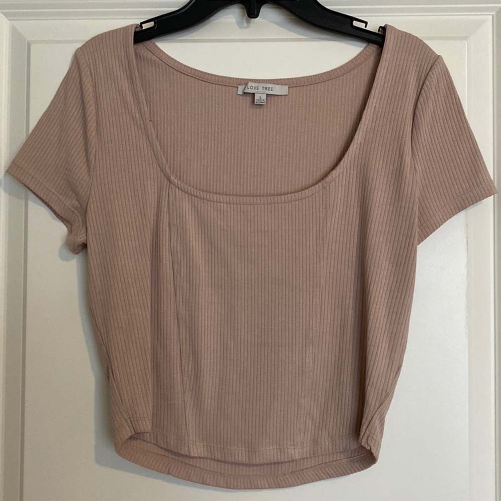 Cream low cut crop top